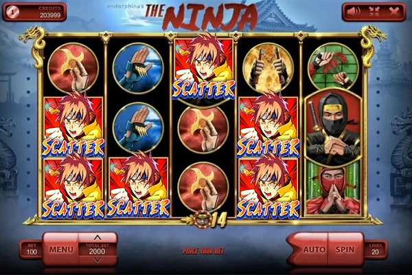Fitur free spin Slot Power of Ninja dengan peluang pengganda aktif